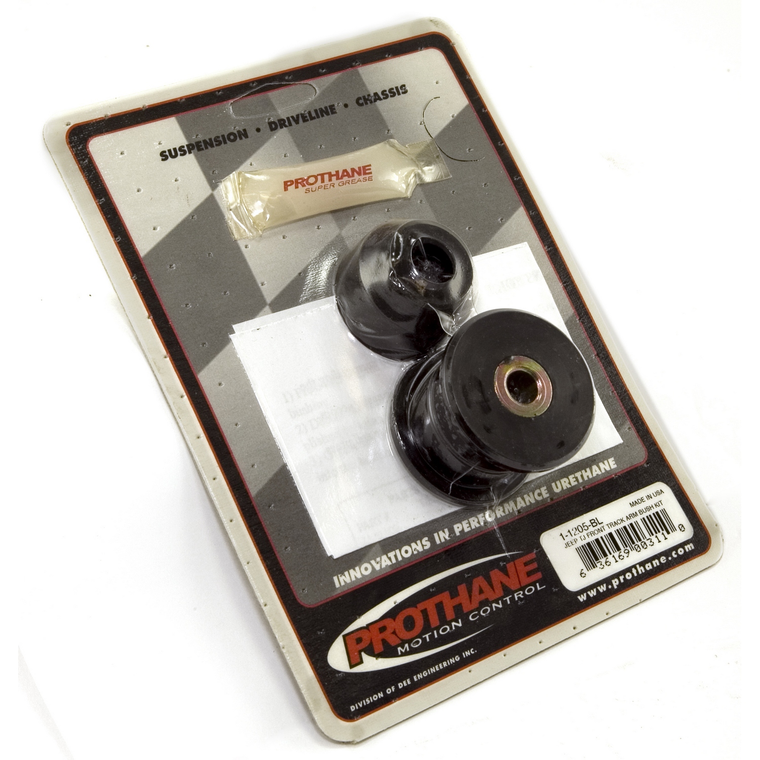 Suspension Track Bar Bushing Kit, Front, Black; 97-06 Jeep Wrangler TJ