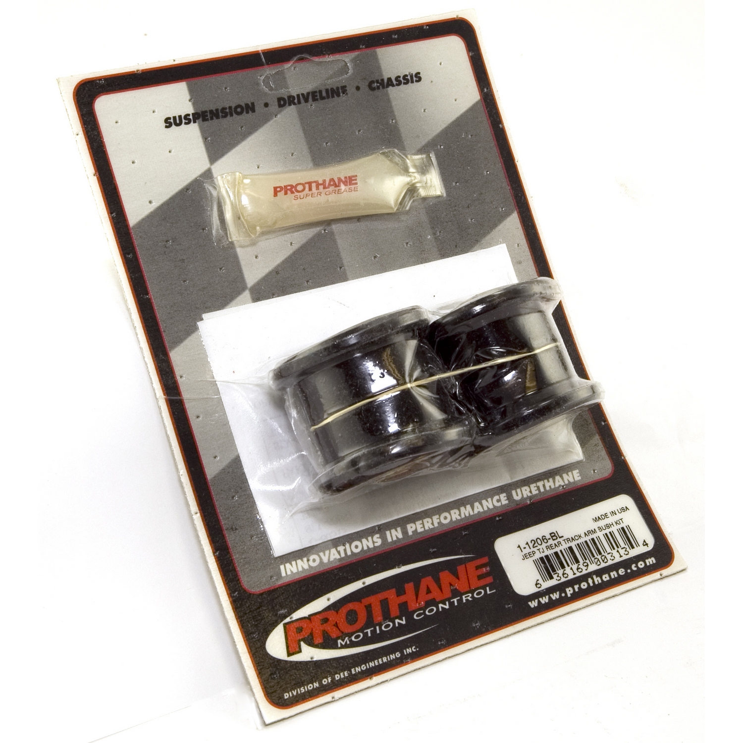Suspension Track Bar Bushing Kit, Rear, Black; 97-06 Jeep Wrangler TJ