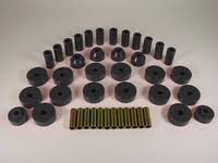 Suspension Bushing Kit, Polyurethane, Black; 55-75 Jeep CJ5/CJ7