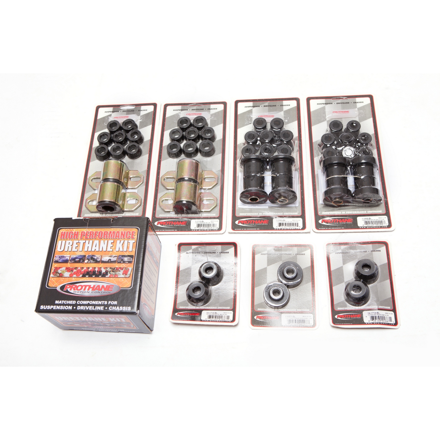 Suspension Bushing Kit, Polyurethane, Black; 76-79 Jeep CJ5/CJ7