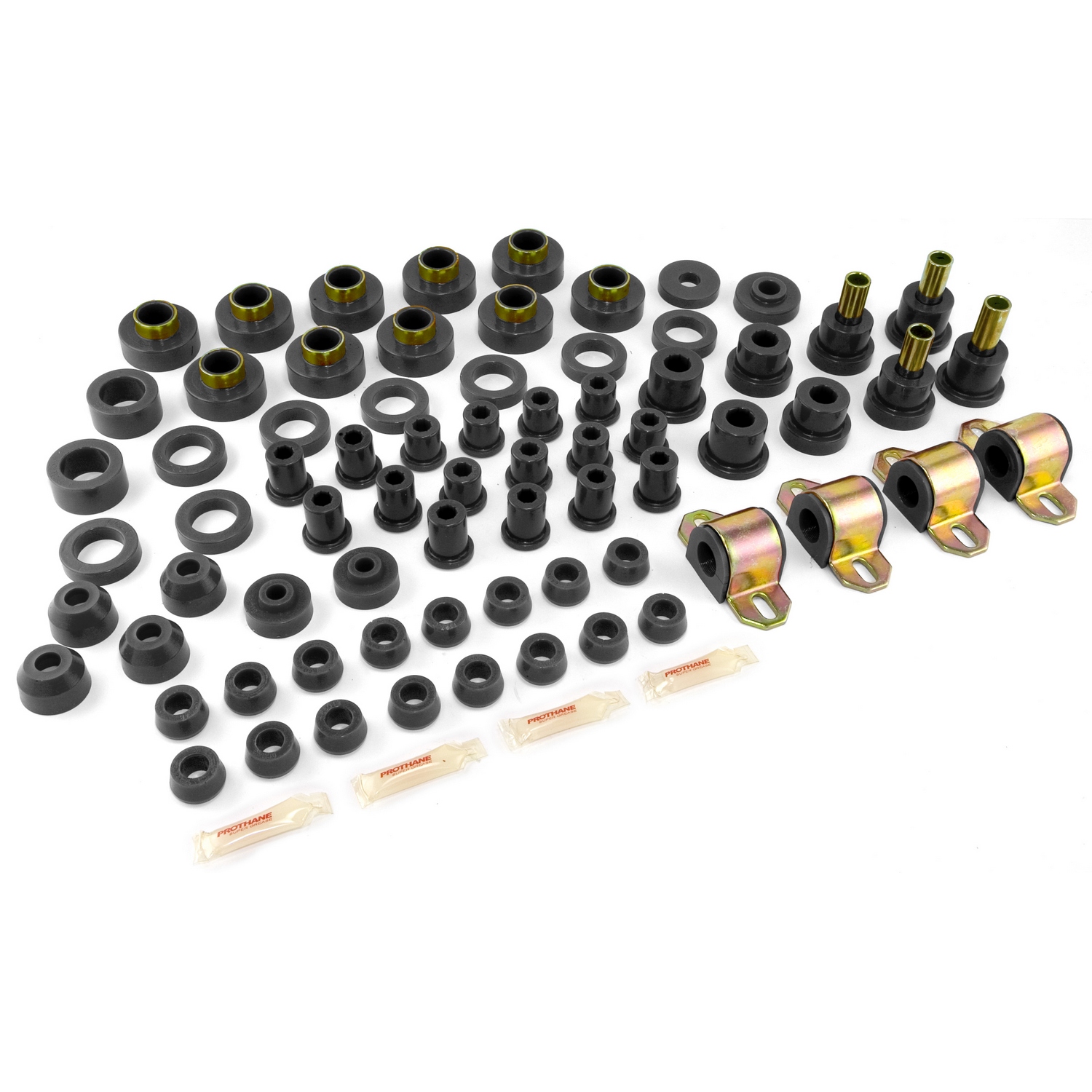 Suspension Bushing Kit, Polyurethane, Black; 80-86 Jeep CJ5/CJ7