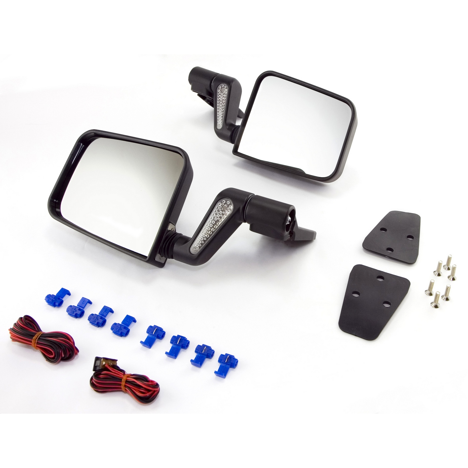 Door Mirror Kit, Heated, Black; 87-02 Jeep Wrangler YJ/TJ - 1