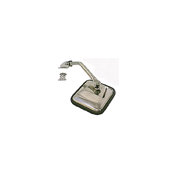 Door Mirror Kit, Left, Head/Arm, Stainless Steel; 55-86 Jeep CJ