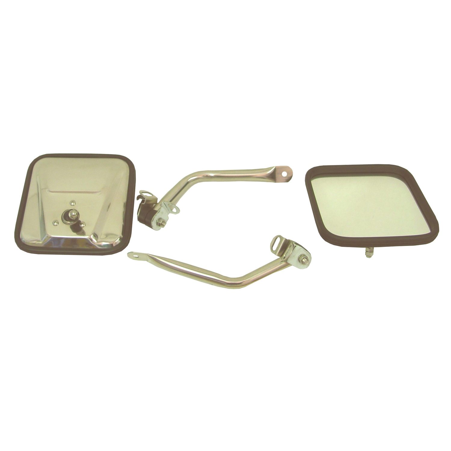 Door Mirror Kit, CJ-Style, Stainless Steel; 97-06 Jeep Wrangler TJ
