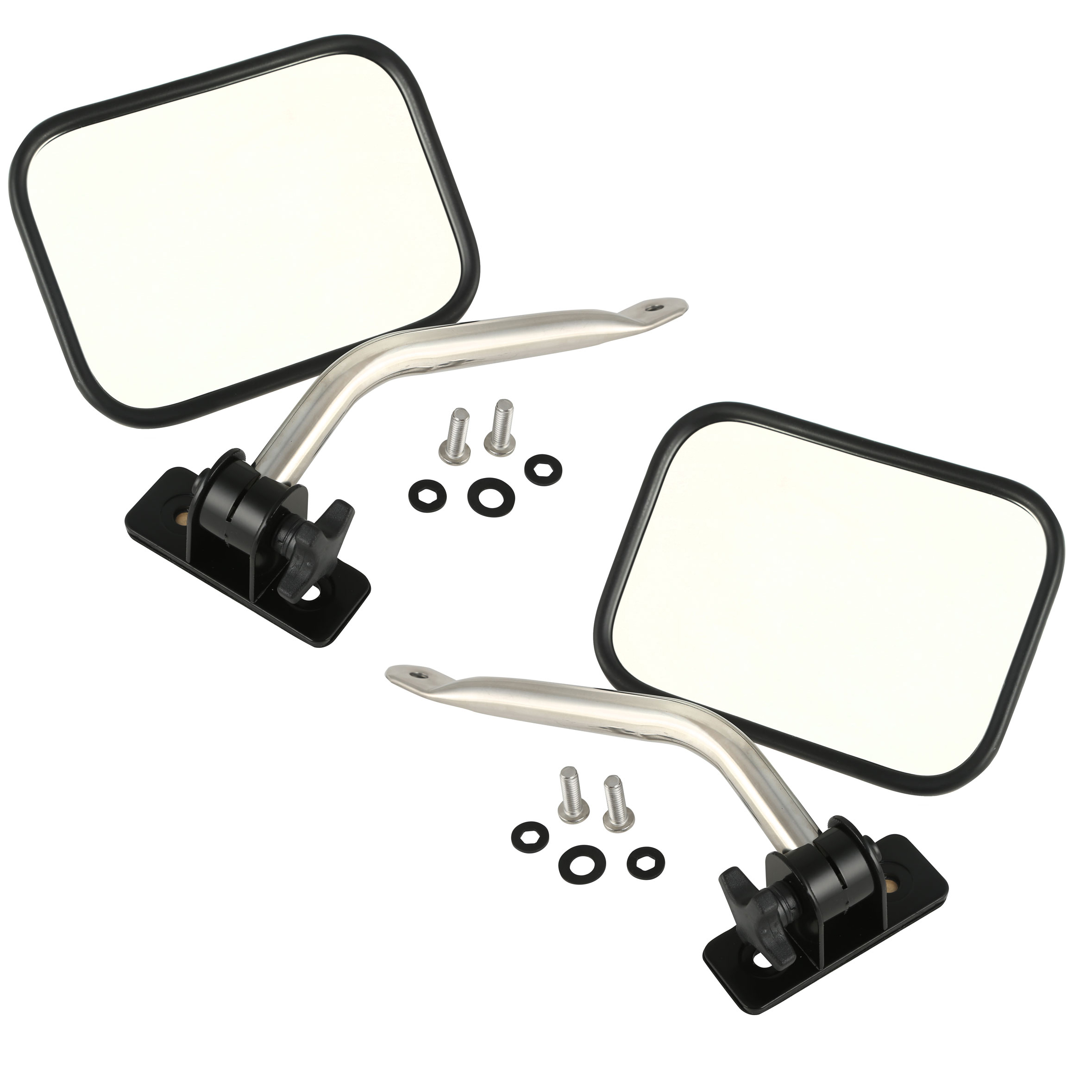 Quick Release Mirror Relocation Kit, Stainless; 97-18 Wrangler TJ/JK