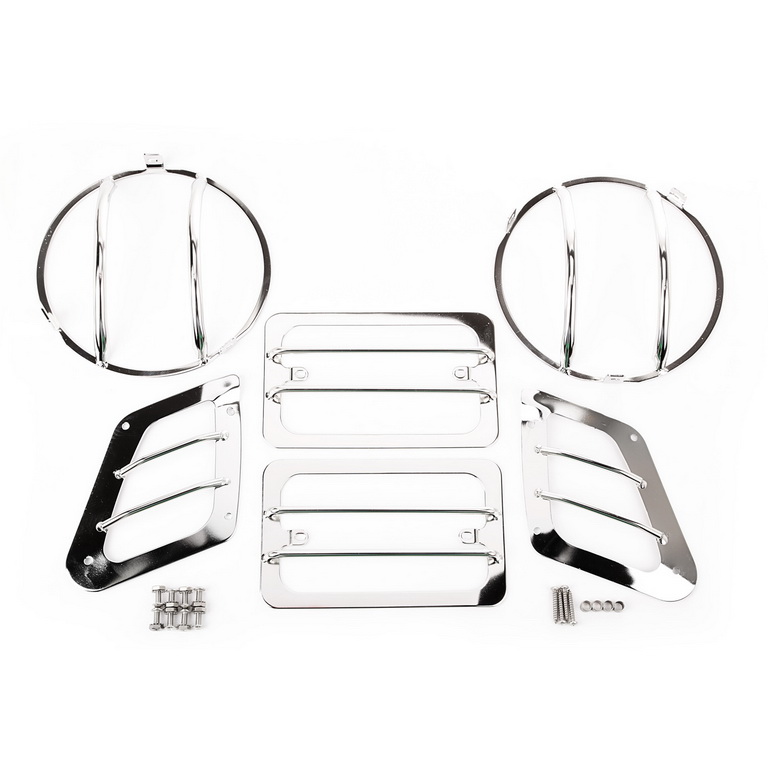 Euro Guard Kit, Front, Stainless; 97-06 Jeep Wrangler TJ/LJ - 1
