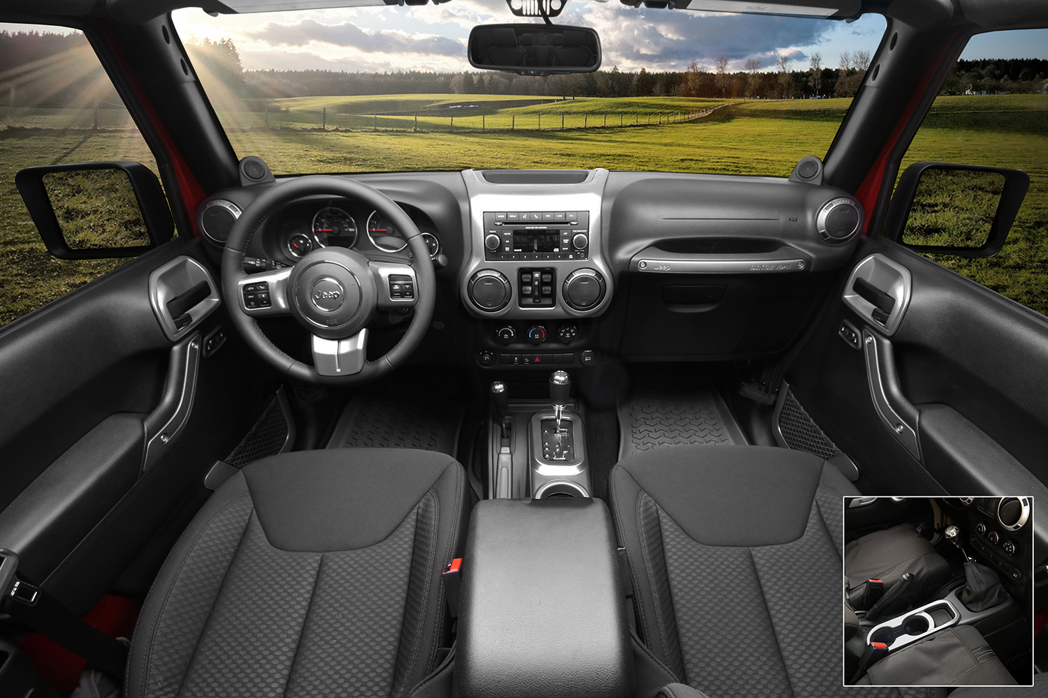 Zestaw akc. ozdobnych wnętrza, grafit, 11-15 Jeep Wrangler JK 4 drzw.