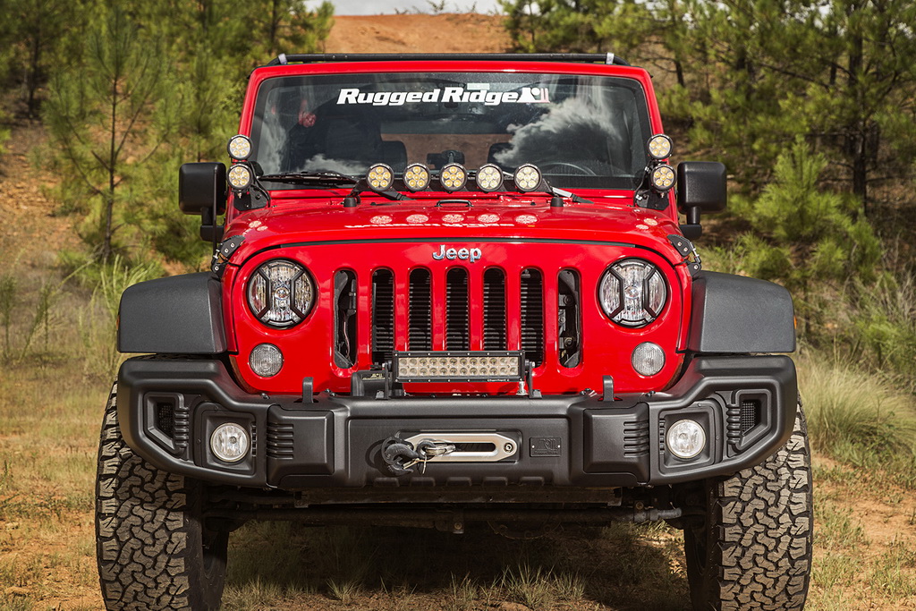 Osłony Elite lamp przednich, czarny tekstura; 07-17 Jeep JK/JKU - 6