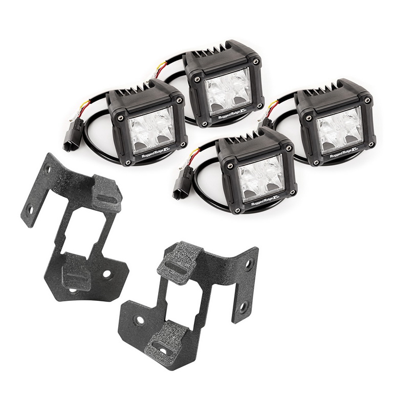 Light Kit, A-Pillar Mounted, Dual Beam, Square; 07-18 Wrangler JK - 1