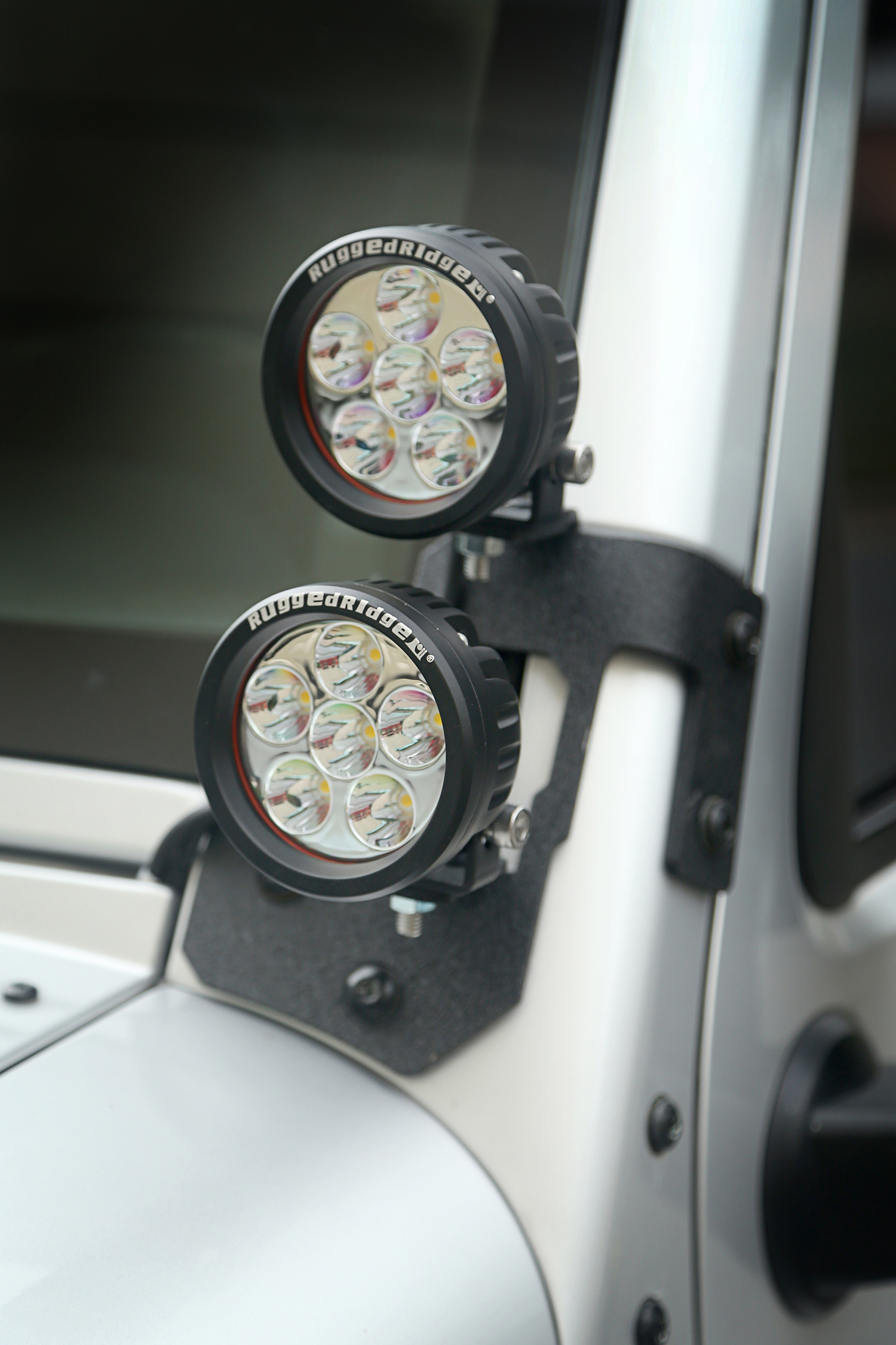 Light Mount, A Pillar, Textured Black; 07-18 Jeep Wrangler JK - 2
