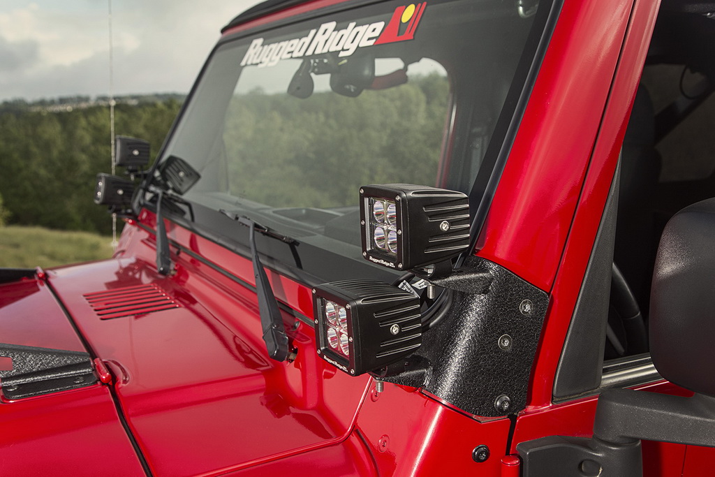 Podwójny uchwyt świateł słupka A; 97-06 Jeep Wrangler TJ/LJ - 4