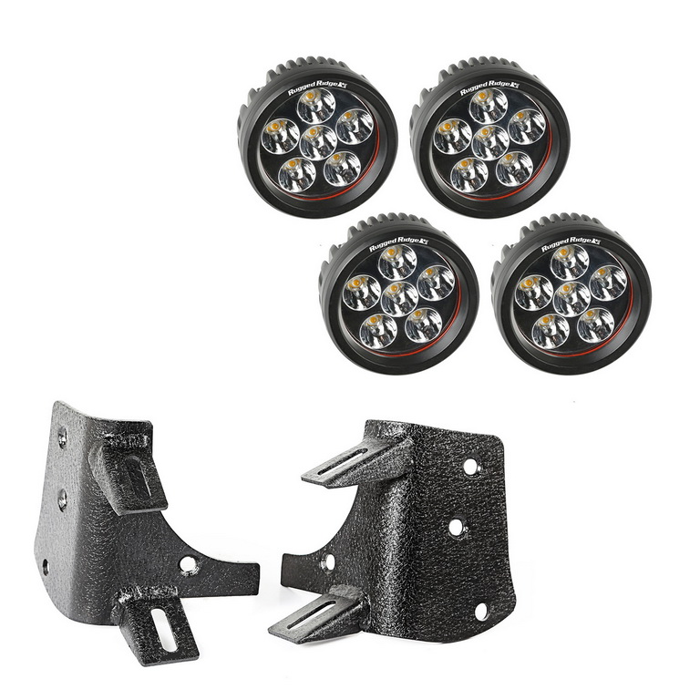 Light Kit, Dual A-Pillar, 3.5 Inch, Round; 97-06 Jeep Wrangler TJ/LJ - 1