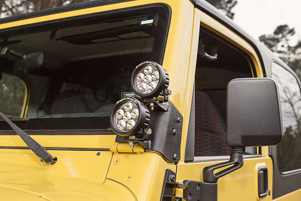 Light Kit, Dual A-Pillar, 3.5 Inch, Round; 97-06 Jeep Wrangler TJ/LJ - 3
