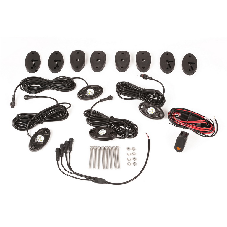 Light Kit, Rock Crawler, 4-Piece, White, Harness; 07-18 Wrangler JK - 1
