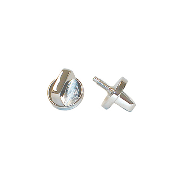 Windshield Knob Kit, Interior, Chrome; 76-86 Jeep CJ