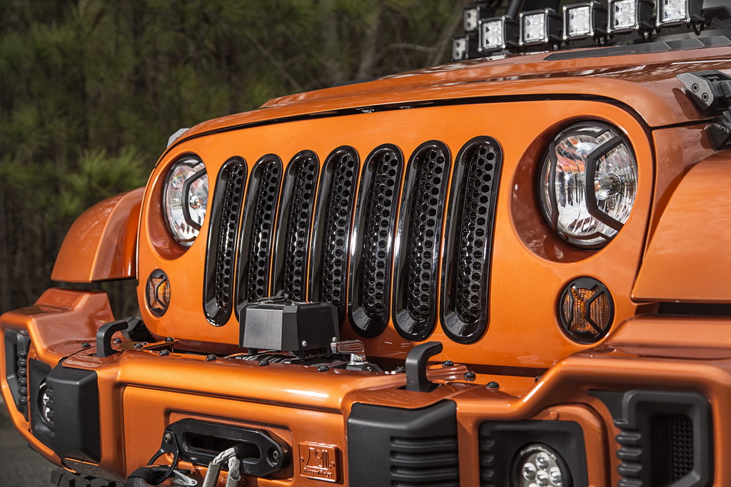 Grille Insert Kit, Perforated, Black; 07-18 Jeep Wrangler - 4