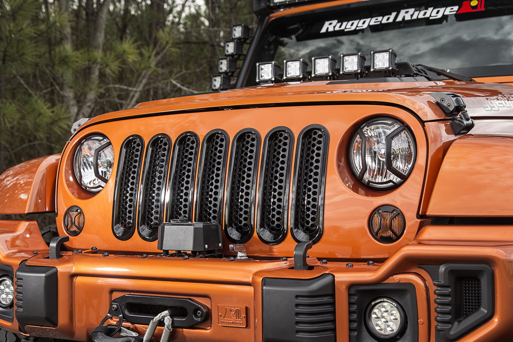 Grille Insert Kit, Perforated, Black; 07-18 Jeep Wrangler - 5