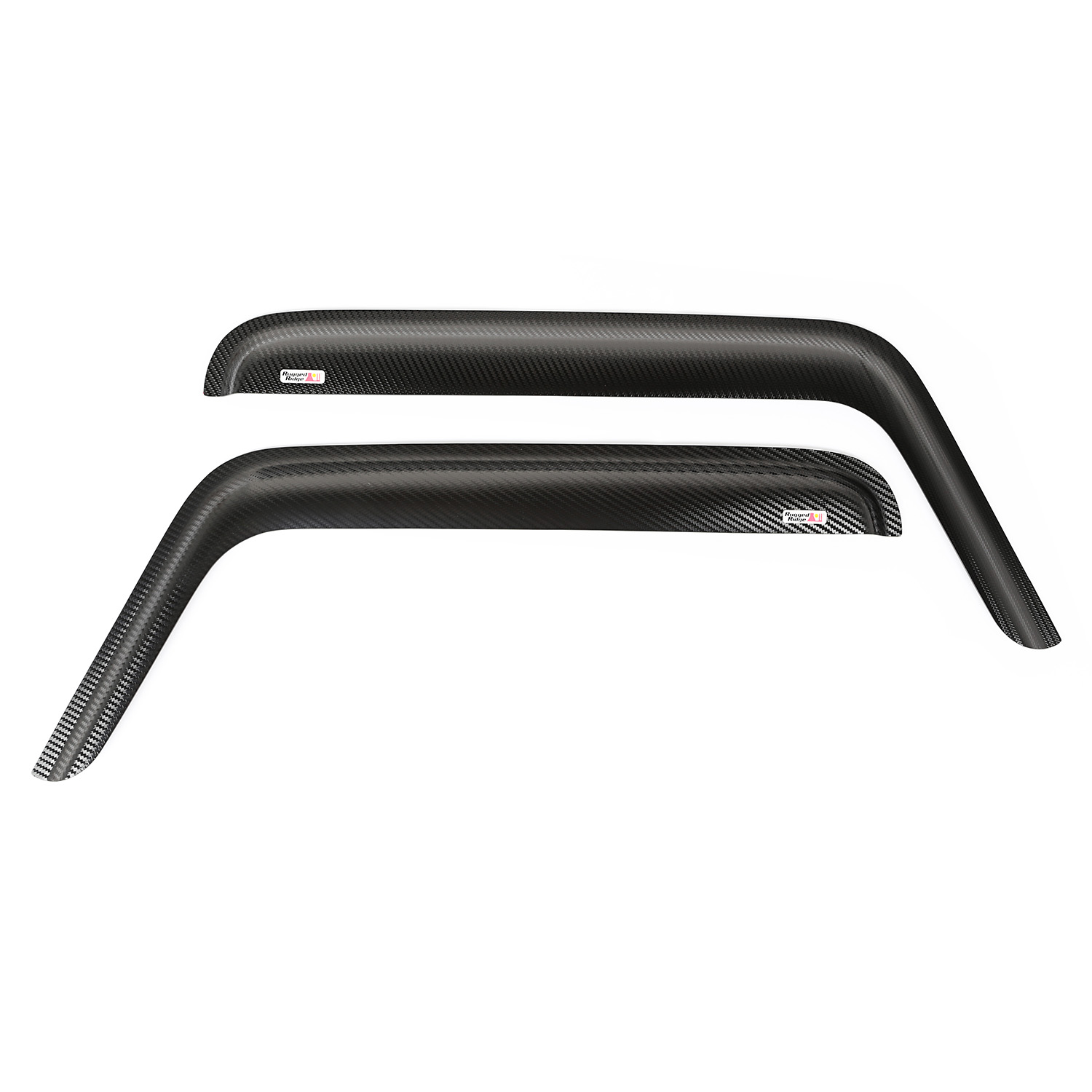 Owiewki okien, wykończenie Carbon; 07-16 Wrangler JK, 2 Drzwiowy
