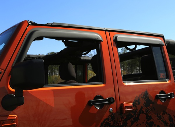 Owiewki okien bocznych, czarne matowe, 07-15 Jeep 4 drzw.