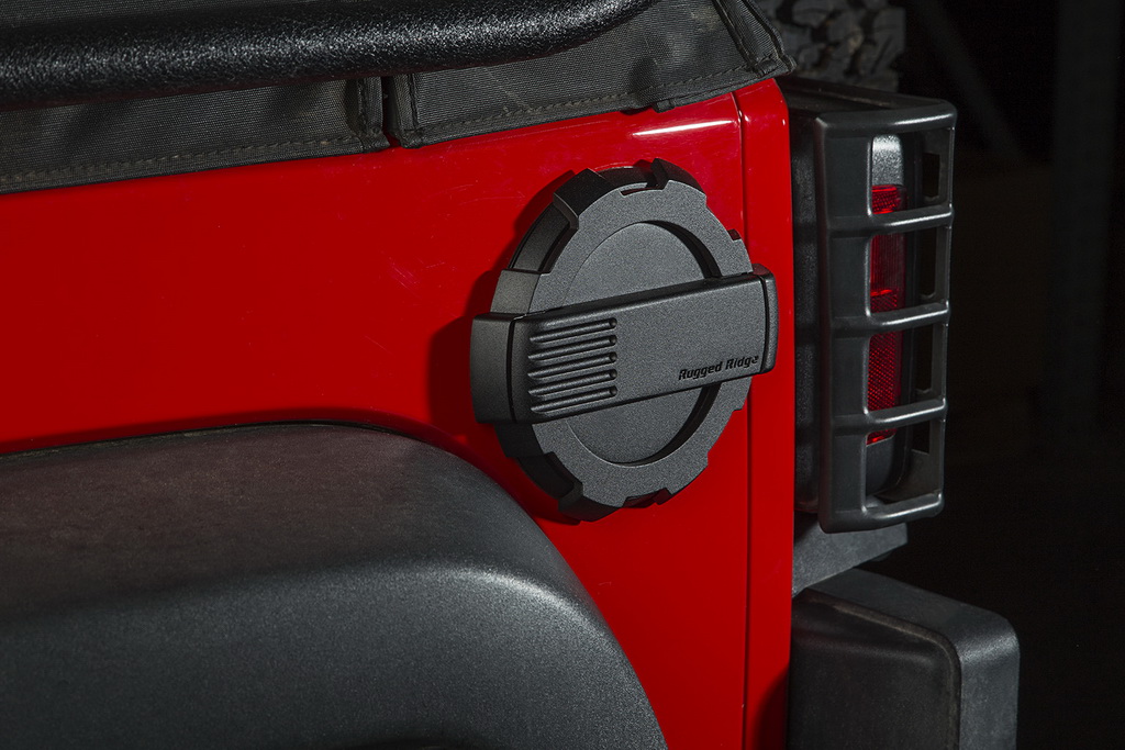Elite Gas Cap Door, Non-Lock, Black; 07-18 Jeep Wrangler JK - 11