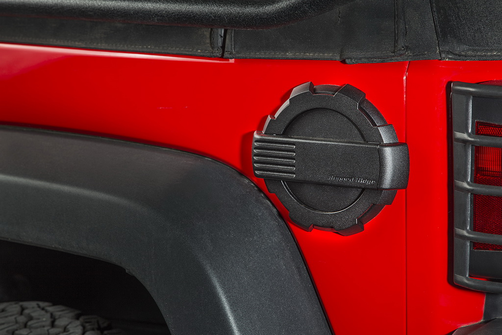 Elite Gas Cap Door, Non-Lock, Black; 07-18 Jeep Wrangler JK - 12