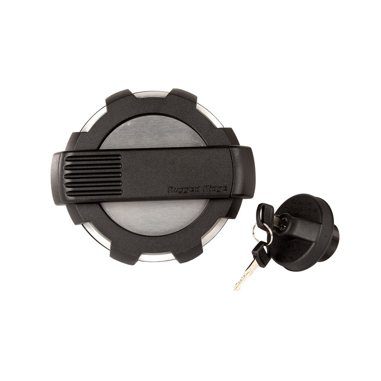 Elite Gas Cap Door Kit, Locking, Brushed, Aluminum; 07-18 Wrangler JK - 1