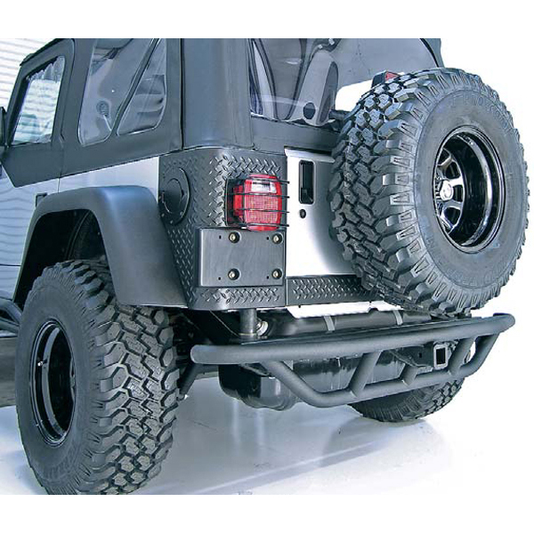RRC Rear Bumper, 2 Inch Receiver Hitch; 87-06 Jeep Wrangler YJ/TJ