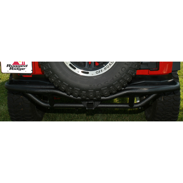 RRC Rear Bumper, 2 Inch Receiver Hitch; 07-18 Jeep Wrangler JK
