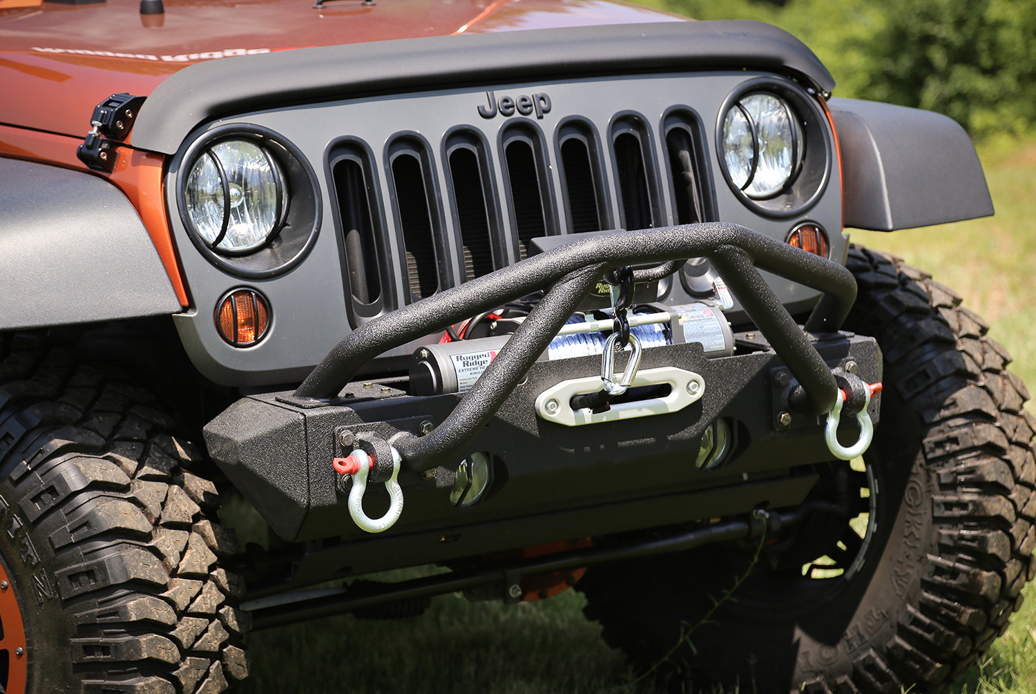 XHD Bumper Double X Striker, Black; 76-86 CJ/87-18 Wrangler YJ/TJ/JK - 1