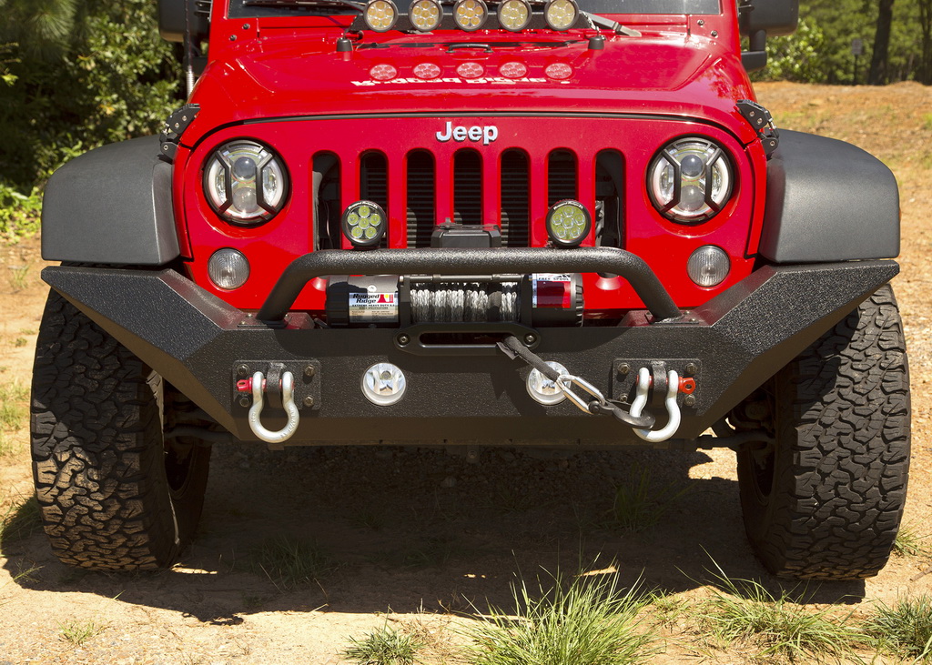 Zderzak przedni Spartan z wysokimi końcówkami i osłoną, tekstura 07-18 Wrangler JK/JKU - 5