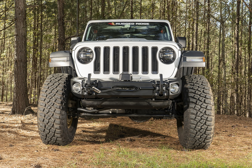Arcus Front Bumper, w/ Winch Tray & Tow Hooks, 18-21 Jeep JL/JT - 1
