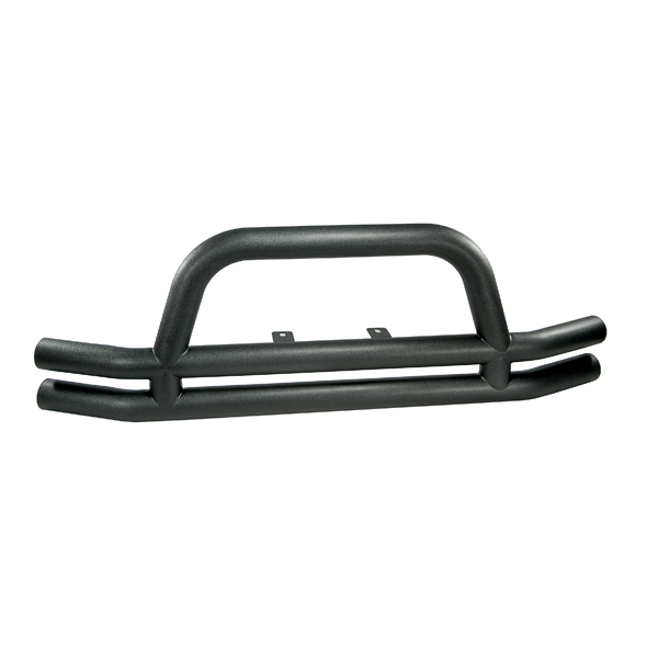 Double Tube Bumper, Front, 3 Inch, Black; 76-06 Jeep CJ/Wrangler YJ/TJ
