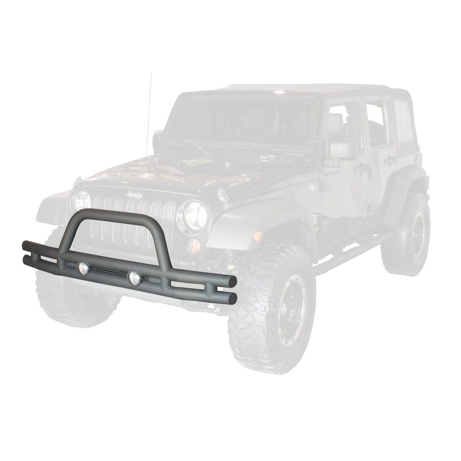 Double Tube Bumper, Front, 3 Inch; 07-18 Jeep Wrangler JK