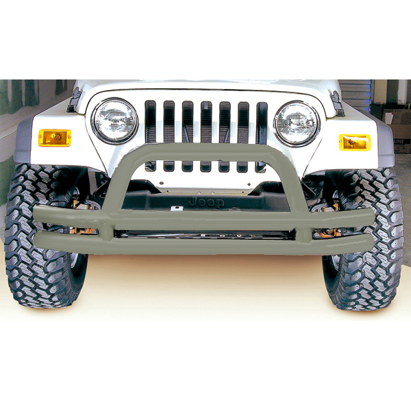 Double Tube Bumper, Front, 3 Inch, Titanium; 76-06 CJ/Wrangler YJ/TJ - 1