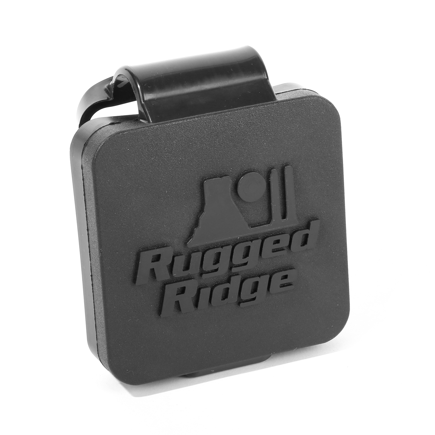 Trailer Hitch Plug, 2 Inch Receiver, Black, Rugged Ridge Logo