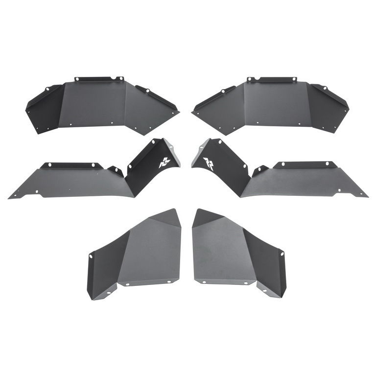 Inner Fender Liners, Rear, Aluminum, Blk; 18-21 Jeep Wrangler JL