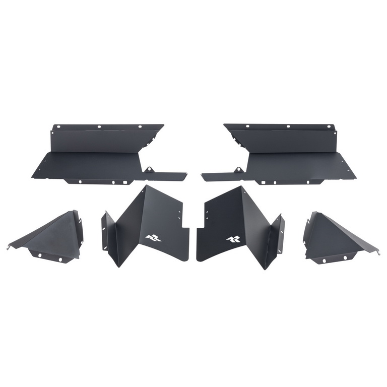 Inner Fender Liners, Rear, Aluminum, Blk; 20-21 Jeep Gladiator JT