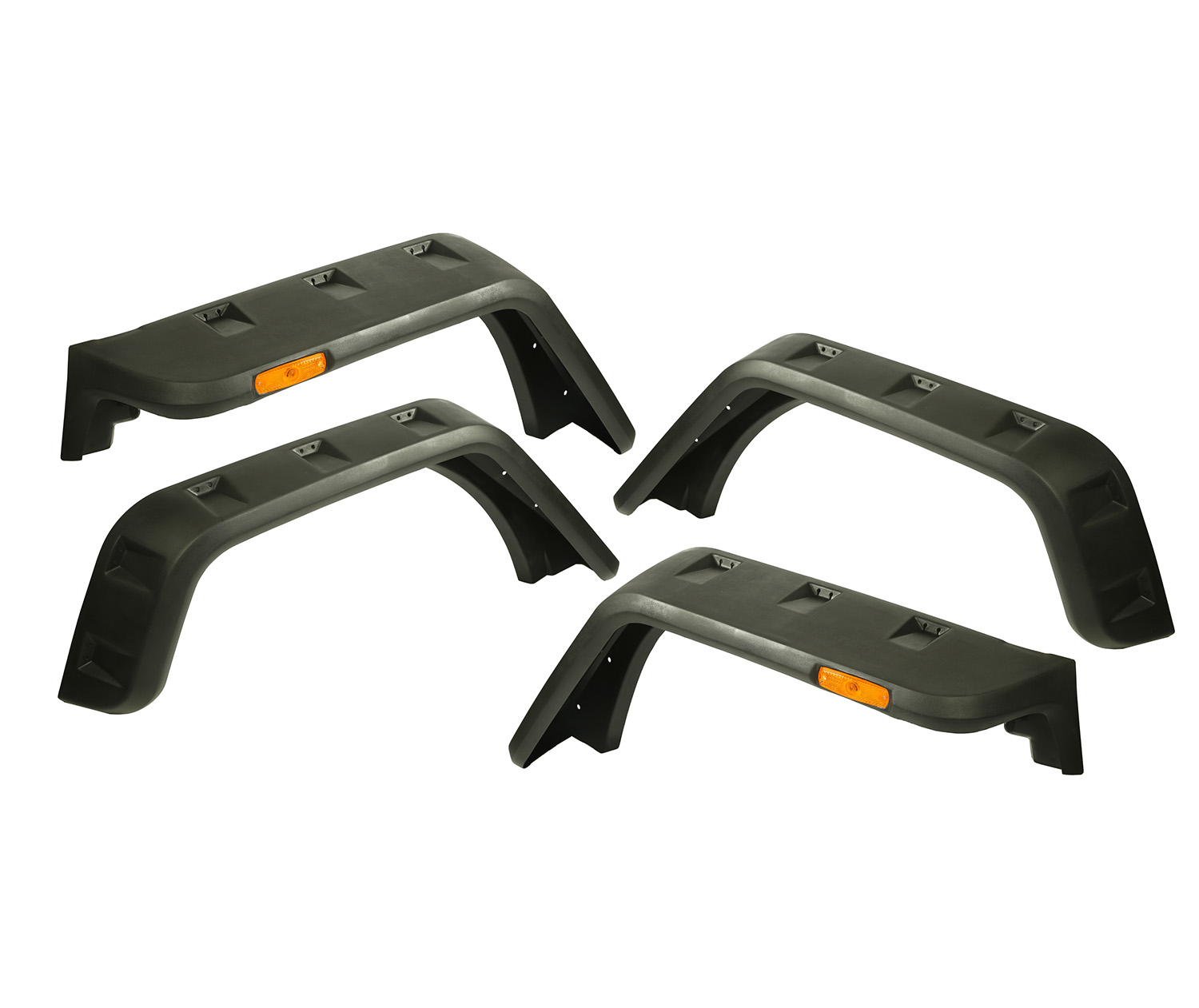 Hurricane Fender Flare Kit, EU, Textured; 07-18 Jeep Wrangler JK - 1