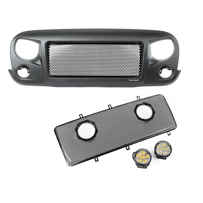 Spartan Grille Insert Kit, LED Lights; 07-18 Jeep Wrangler JK - 1