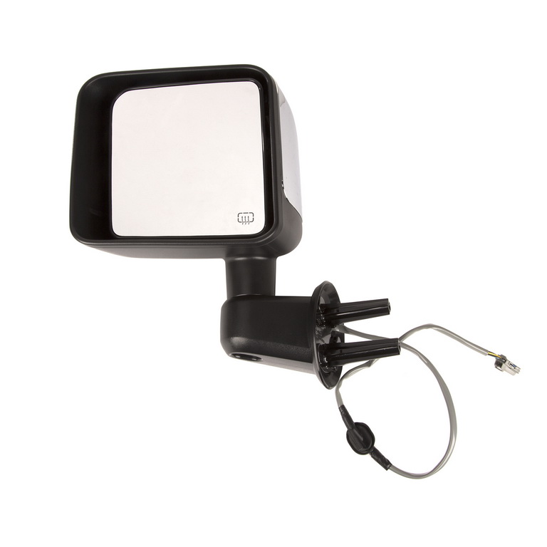 Door Mirror, Left, Power, Heated, Chrome Cover; 14-14 Wrangler JK 