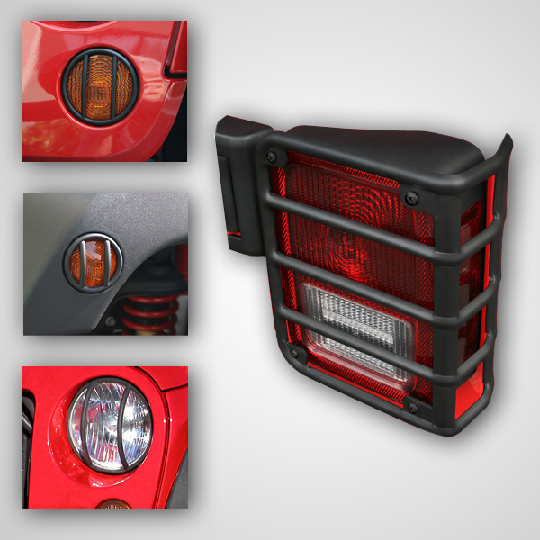 Euro Guard Kit, Black, 8 Piece; 07-18 Jeep Wrangler JK/JKU - 1