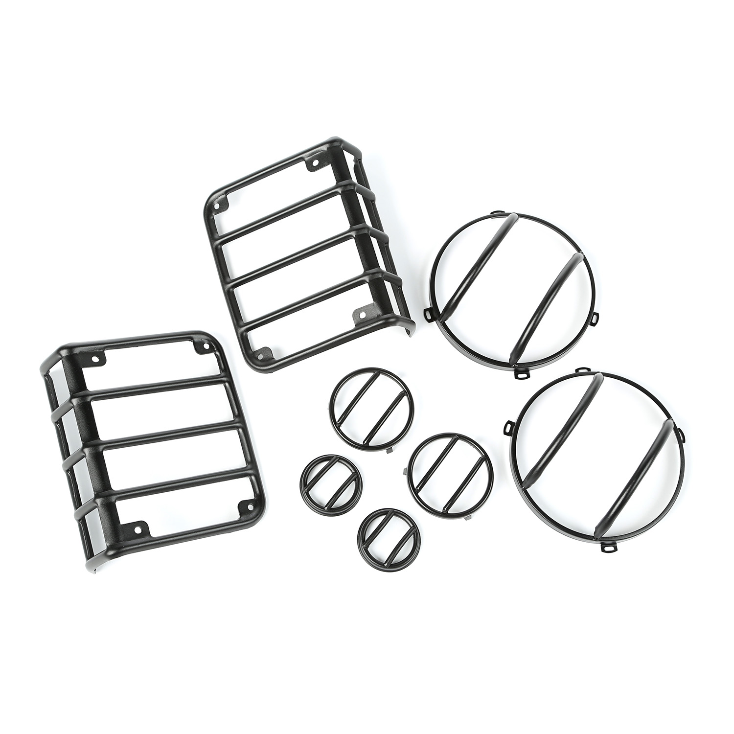 Euro Guard Kit, 8 Piece, Textured Black; 07-18 Jeep Wrangler JK - 1