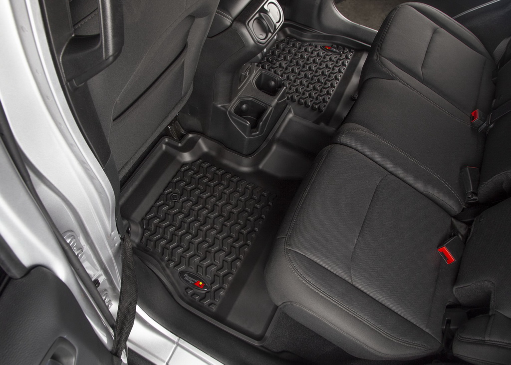 Floor Liner, Front/Rear/Cargo; Black, 2018-2020 Jeep Wrangler JL 4 Dr - 4