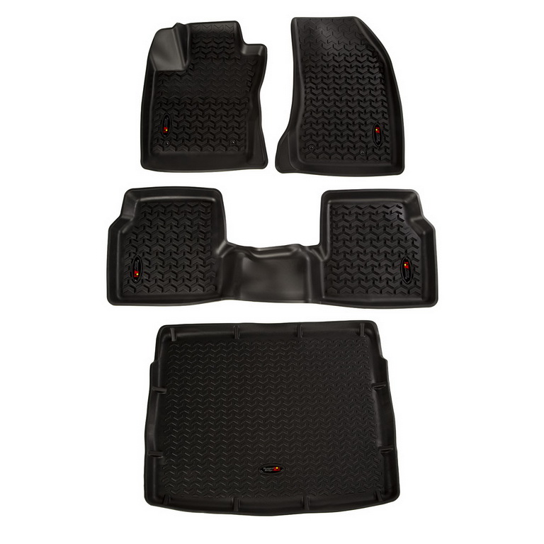 Floor Liner, Front/Rear/Cargo; Black, 2018-2020 Jeep Compass   - 1