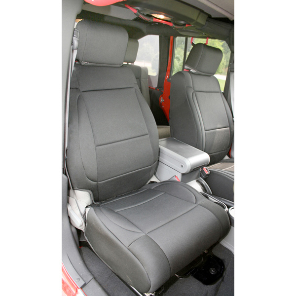 Seat Cover Kit, Front, Neoprene, Black; 11-18 Jeep Wrangler JK
