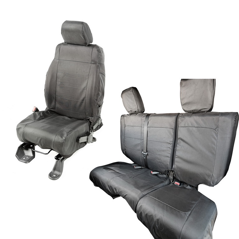 Pokrowce Ballistic, zestaw, czarne, 4 Dr; 11-16 Jeep Wrangler JKU - 1