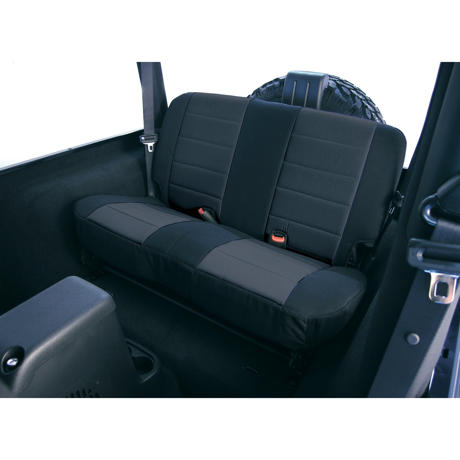 Seat Cover Kit, Rear, Fabric, Black; 03-06 Jeep Wrangler TJ - 1