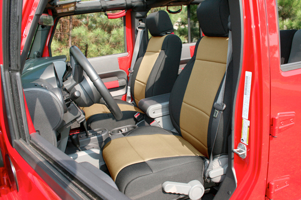 Zestaw pokrowców, czarny/Tan; 11-18 Jeep Wrangler JK, 2 drzwiowy - 1