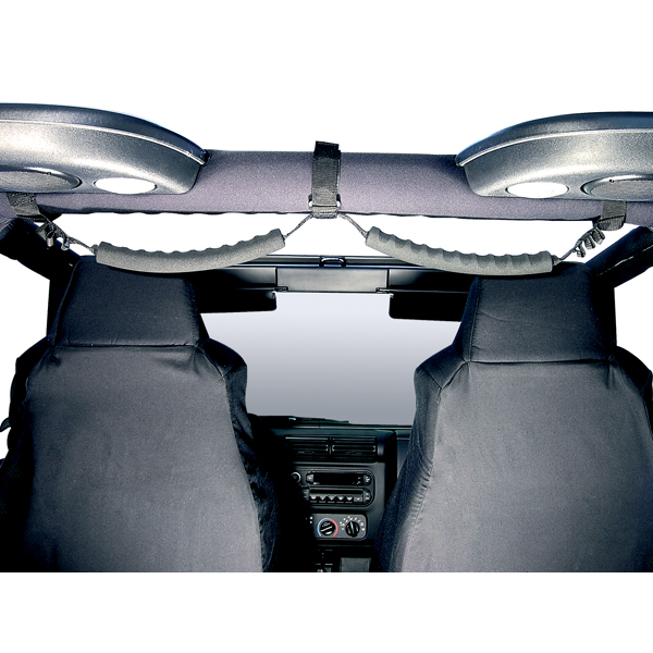 Grab Strap, Rear, Dual, Black; 87-06 Jeep Wrangler YJ/TJ - 1