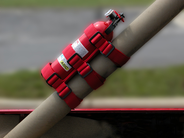 Fire Extinguisher Holder, Sport Bar Mounted, Red; 55-21 CJ/Wrangler - 2